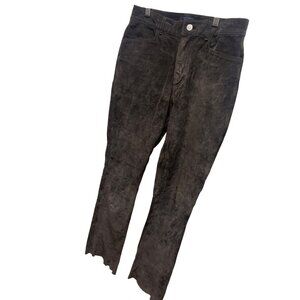 JouJou Skins Vintage 90's Brown Suede Leather Straight Leg Pants